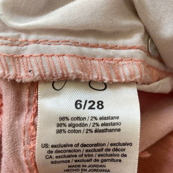 Jessica Simpson 6/28 Skinny Jeans | Coral Pink, Rolled Cuff, Stretch - Picture 7 of 7
